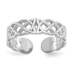 10K White Gold Polished w/ Design Toe Ring