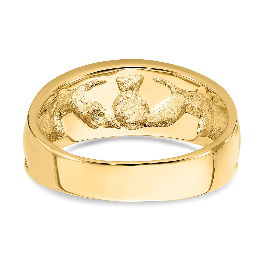 10k Polished Claddagh Ring