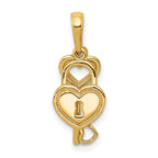 10K None Polished Heart Key and Heart Lock Charm - view 5