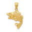 10k Gold Polished & Textured Bass Pendant