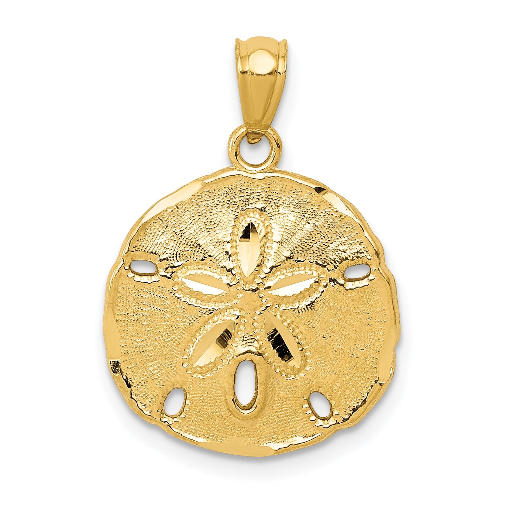 10k Gold Polished Large Sand Dollar Pendant Main image