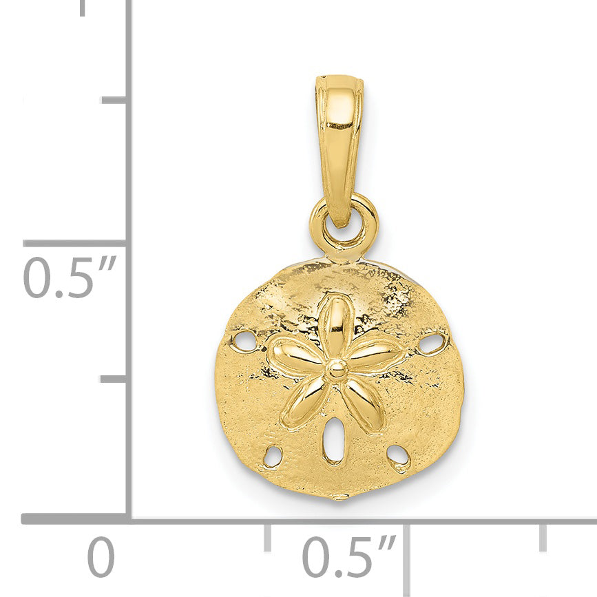 10K None Sand Dollar Pendant - view 4