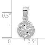 10k White Gold Sand Dollar Pendant