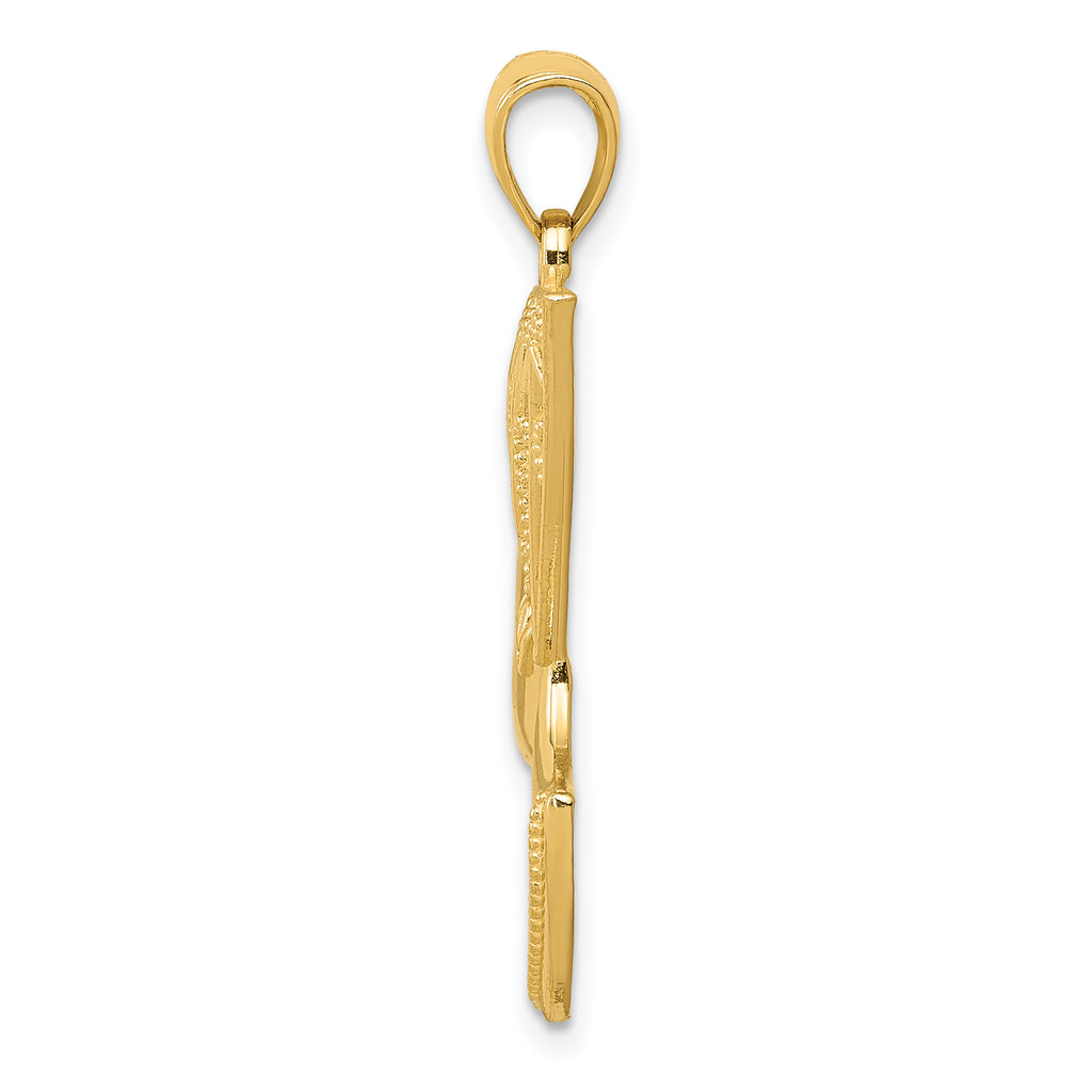 10K None Nefertiti with Filigree Crown Pendant - view 2