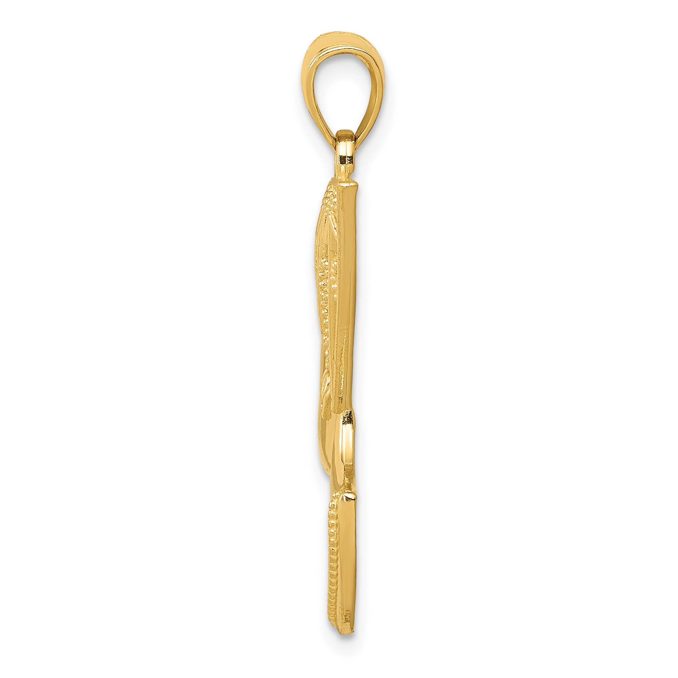 10K None Nefertiti with Filigree Crown Pendant - view 2