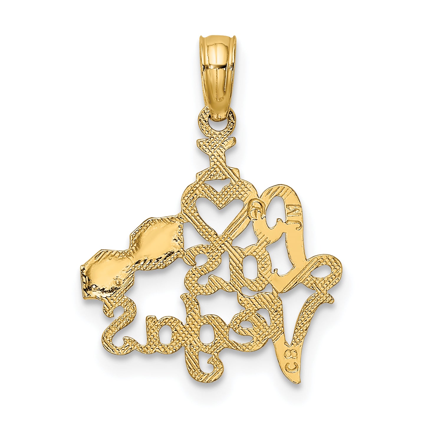 10K I HEART LAS VEGAS  with Dice Engraved Charm