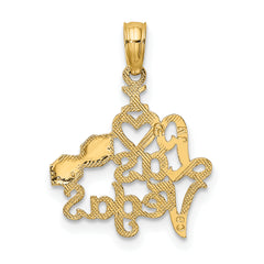 10K I HEART LAS VEGAS  with Dice Engraved Charm