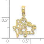 10K I HEART LAS VEGAS  with Dice Engraved Charm