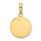 10K Gold Polished Baseball Closed Back Pendant