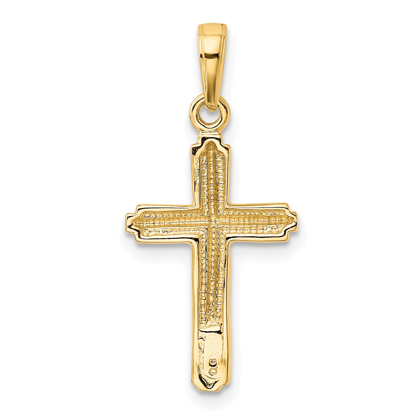 10K None Cross Pendant - view 3