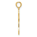 10K Gold Polished Cross W/Lace Center and Arrow Tips Pendant