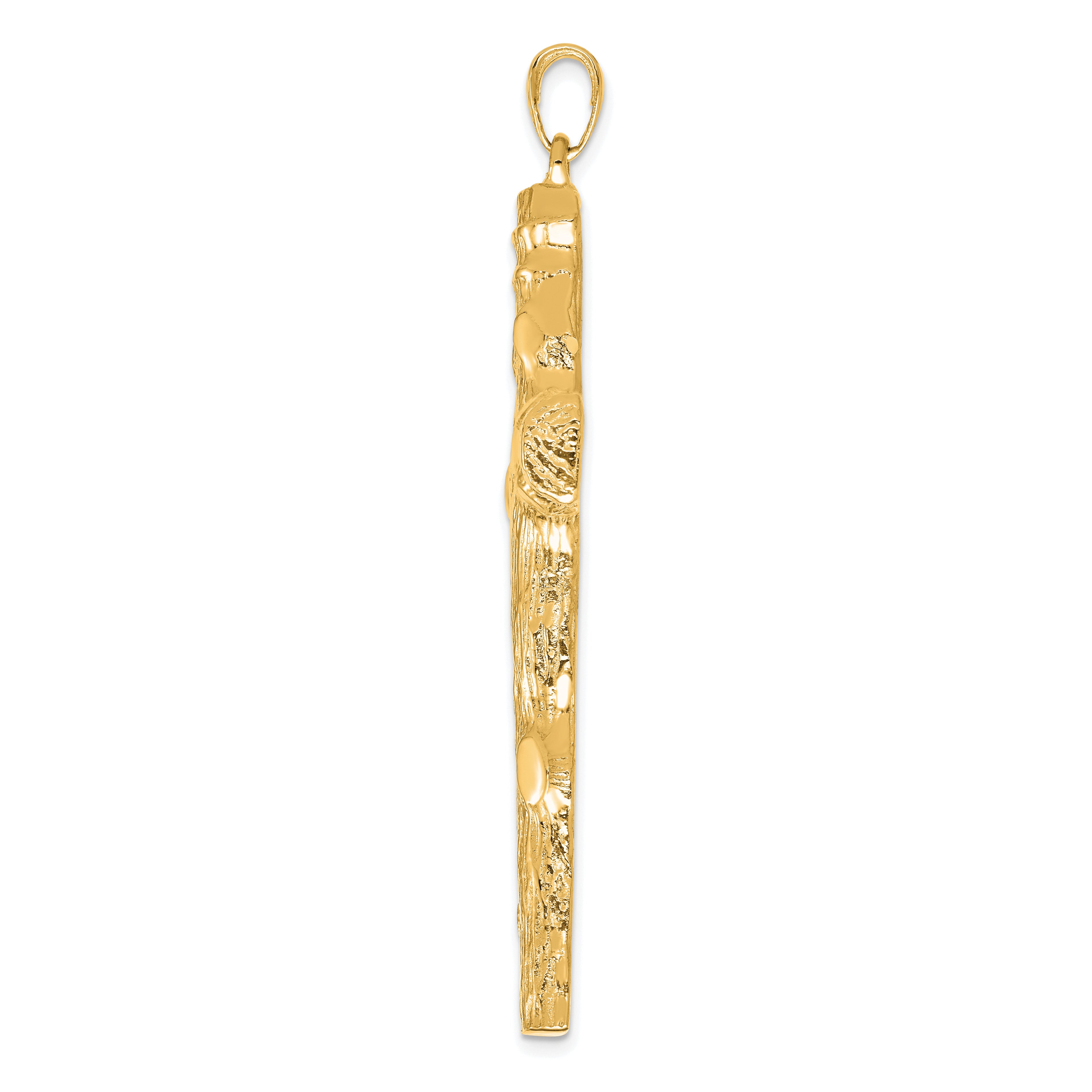 10k Large Textured Cross Pendant