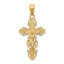 10K Gold Polished Crucifix w/lace Trim Pendant