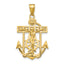 10K Gold Polished & Textured Mini Mariners Crucifix Pendant