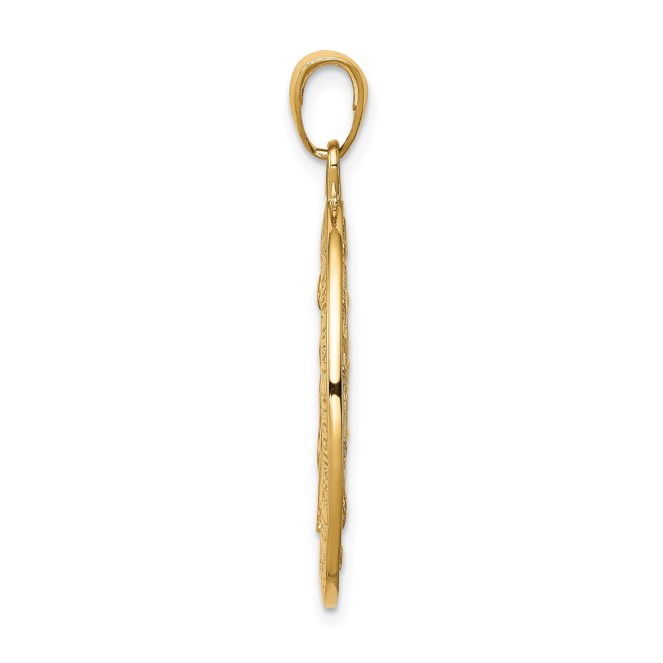 10K Gold Satin and Polished Finish Miraculous Medal Pendant Secondary image