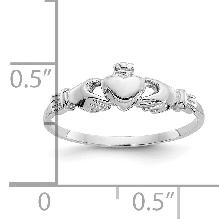 10k White Gold Child's Claddagh Ring Secondary image