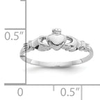 10k White Gold Child's Claddagh Ring