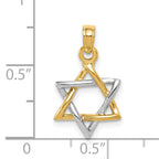 10K Two-Tone Gold Two-tone Polished Star of David Pendant - view 3