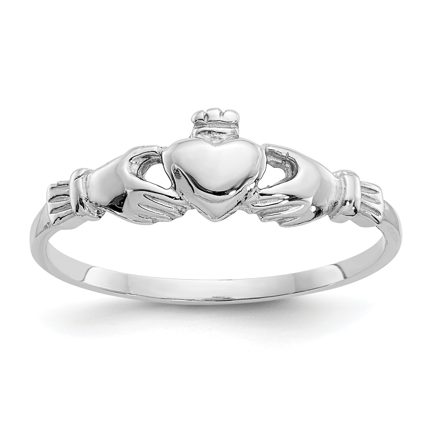 10k White Gold Child's Claddagh Ring Main image