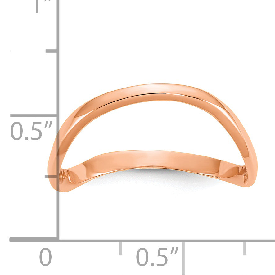 10K Rose Gold Wave Fashion Thumb Ring Secondary image