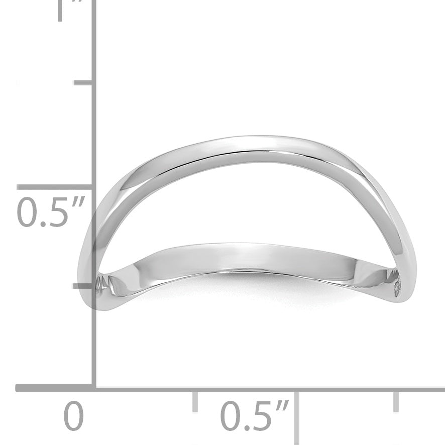10K White Gold Polished Wave Fashion Thumb Ring Secondary image