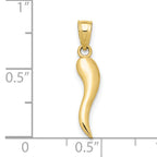 10k Italian Horn Pendant
