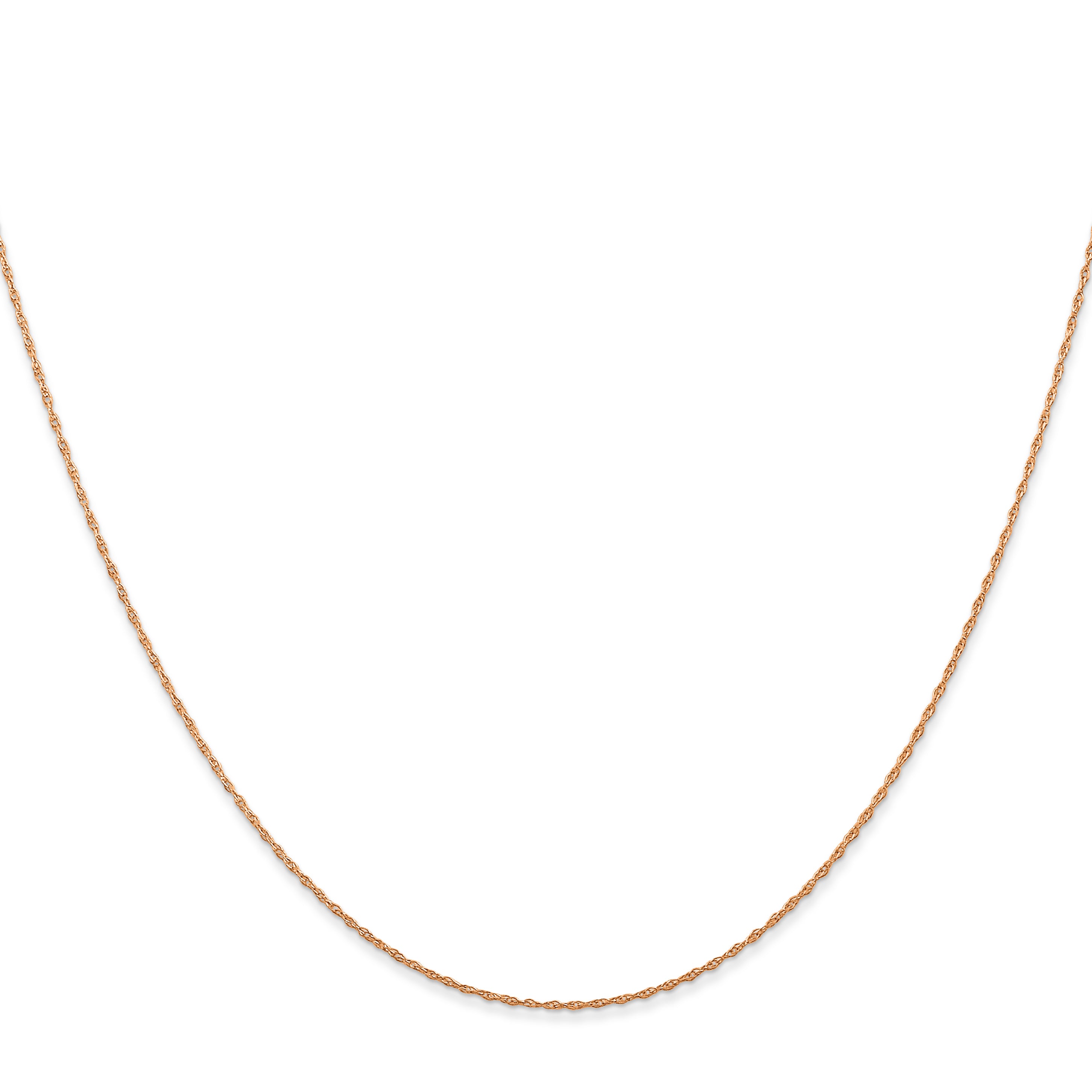 Rope Chain Necklace in 10K Rose Gold, 0.5mm Secondary image