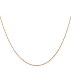 10K Rose Gold .5mm Carded Cable Rope Chain