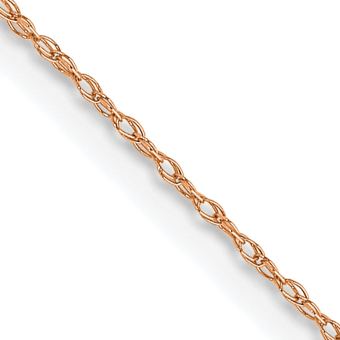 10K Rose Gold .5mm Carded Cable Rope Chain Main image