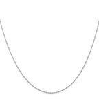 10K White Gold 0.5mm Cable Chain Necklace - view 2