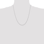 10K White Gold 0.5mm Cable Chain Necklace - view 4