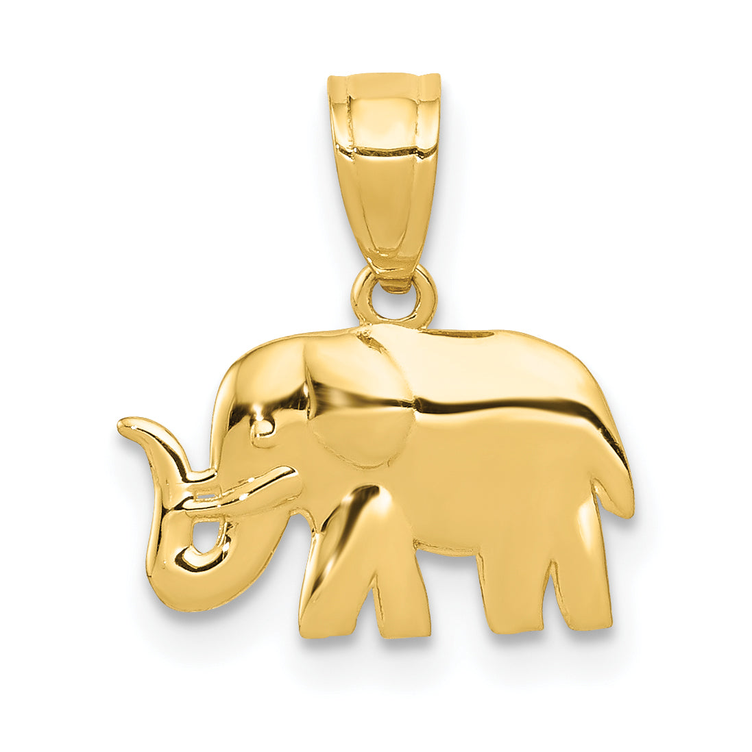 10k Polished Elephant Pendant Main image