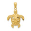 10k Diamond-cut Polished Sea Turtle Pendant