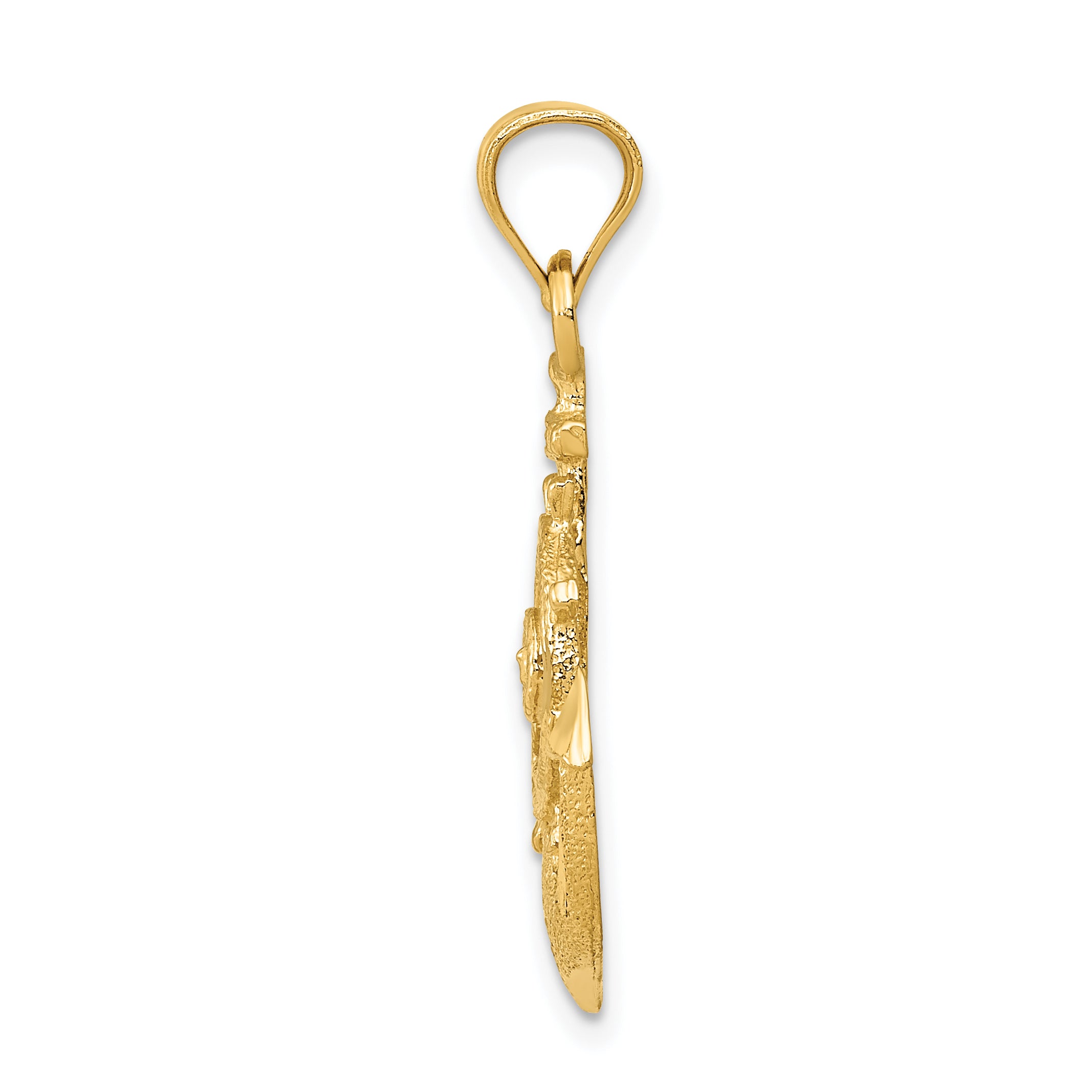 10k Satin Diamond-cut Anchor Pendant Secondary image