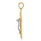 10k Two-tone Diamond Cut Crucifix Pendant