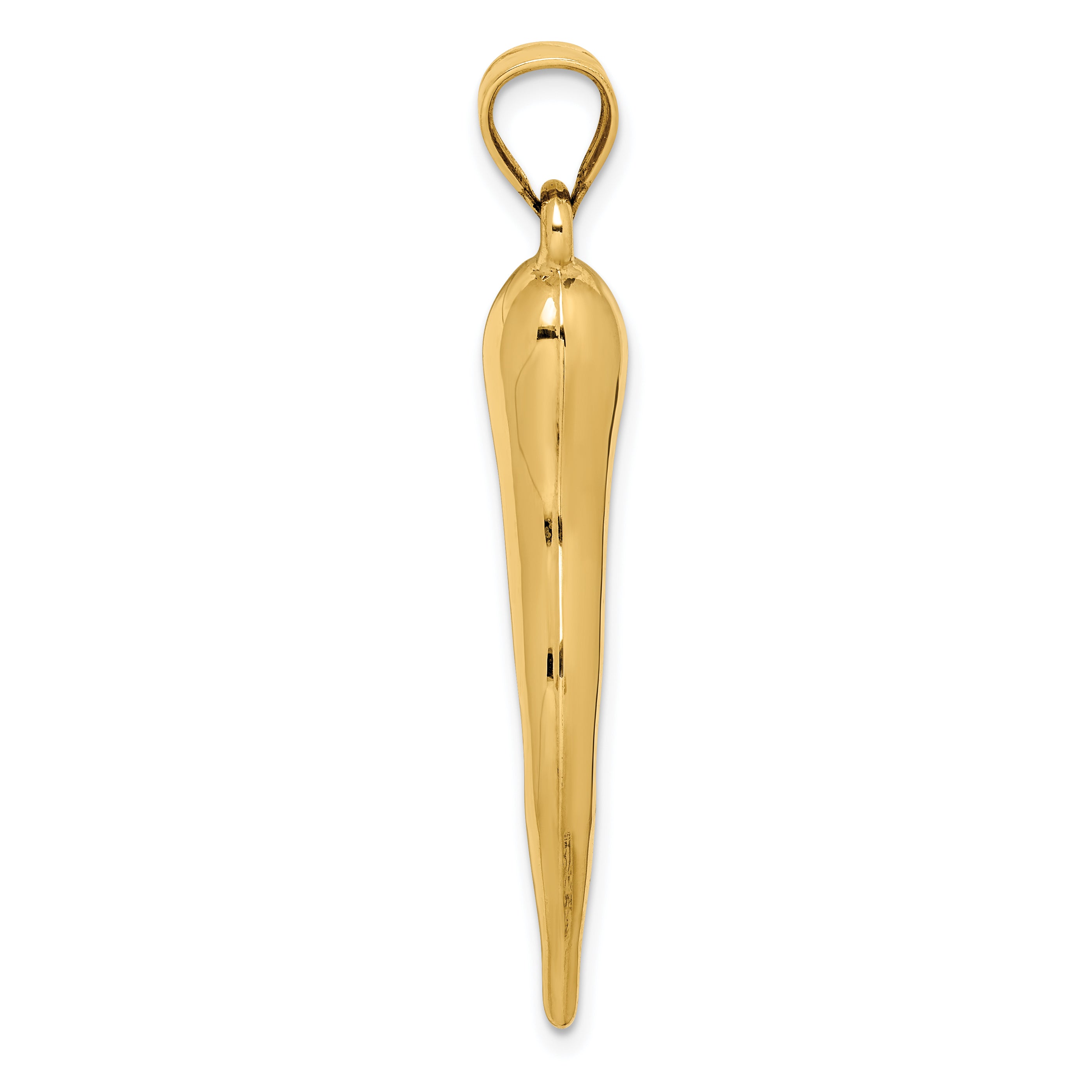 10k Hollow Italian Horn Pendant Secondary image