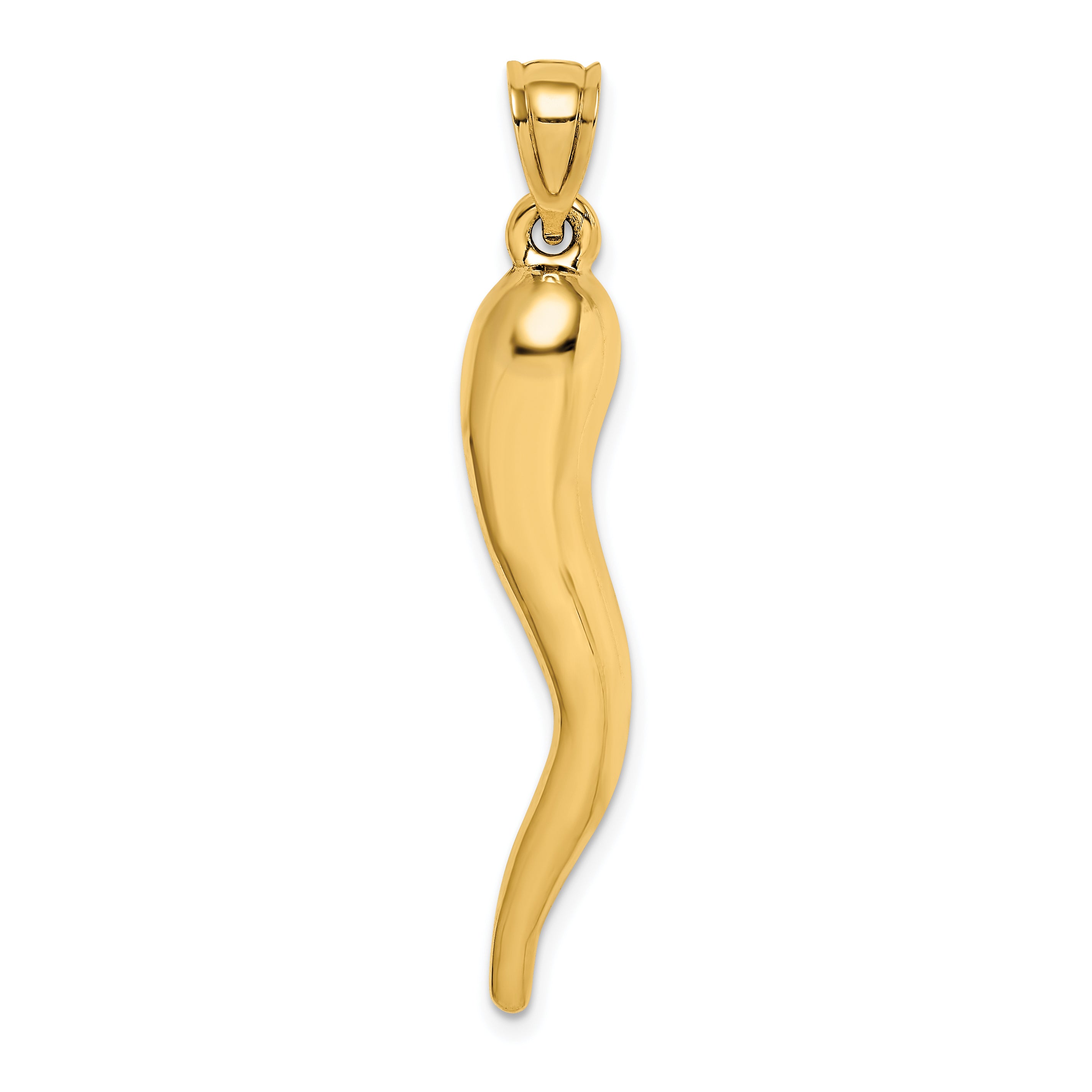 10k Hollow Italian Horn Pendant Main image