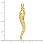 10k Hollow Italian Horn Pendant