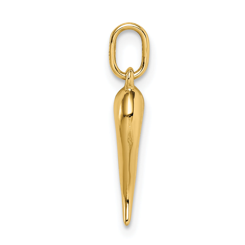 10k Hollow Italian Horn Pendant