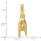 10K 3D Hollow Rock On Sign Charm