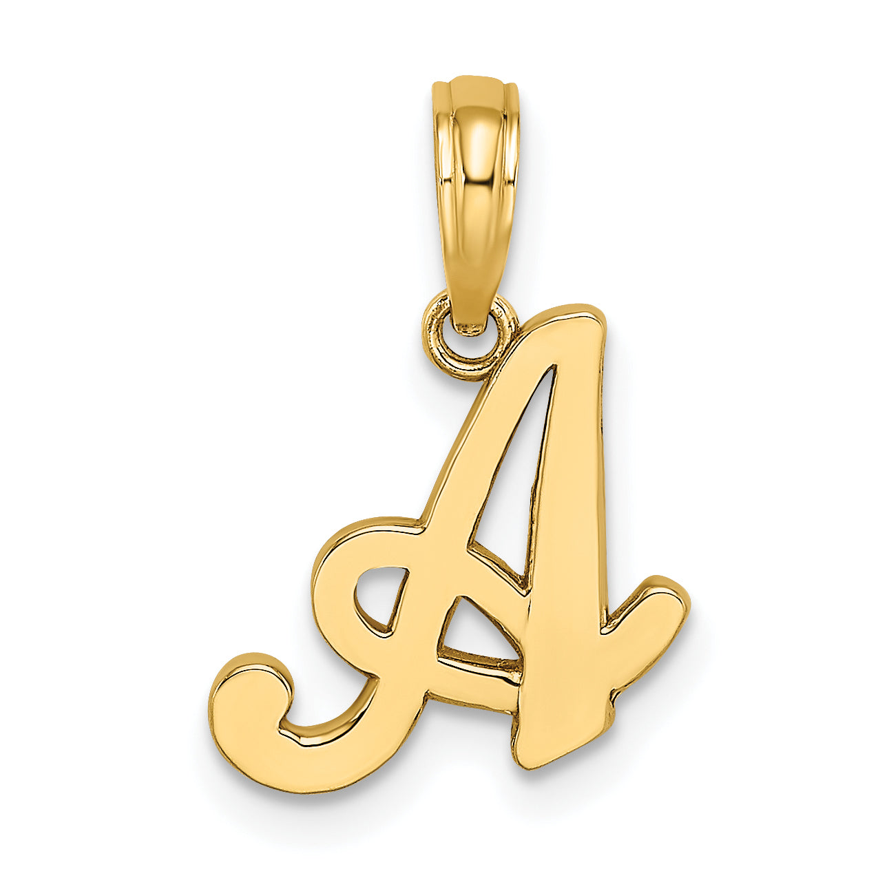 10K Polished A Script Initial Charm Main image
