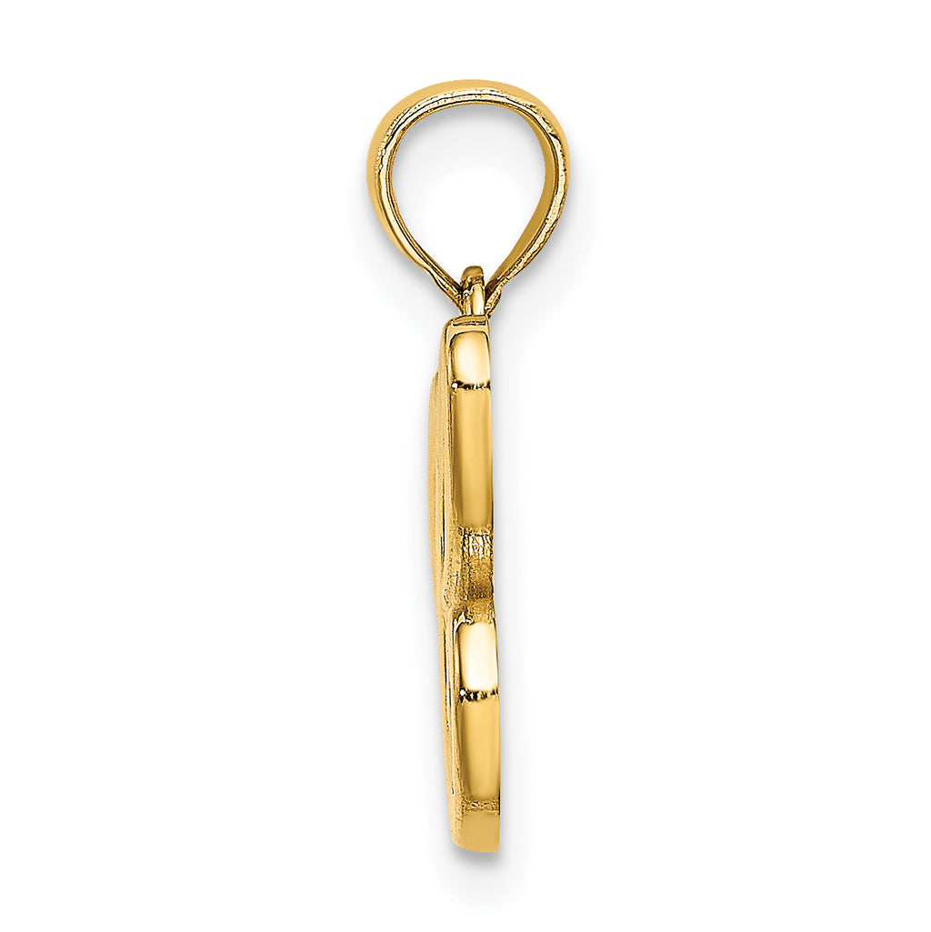 10K Polished C Script Initial Charm