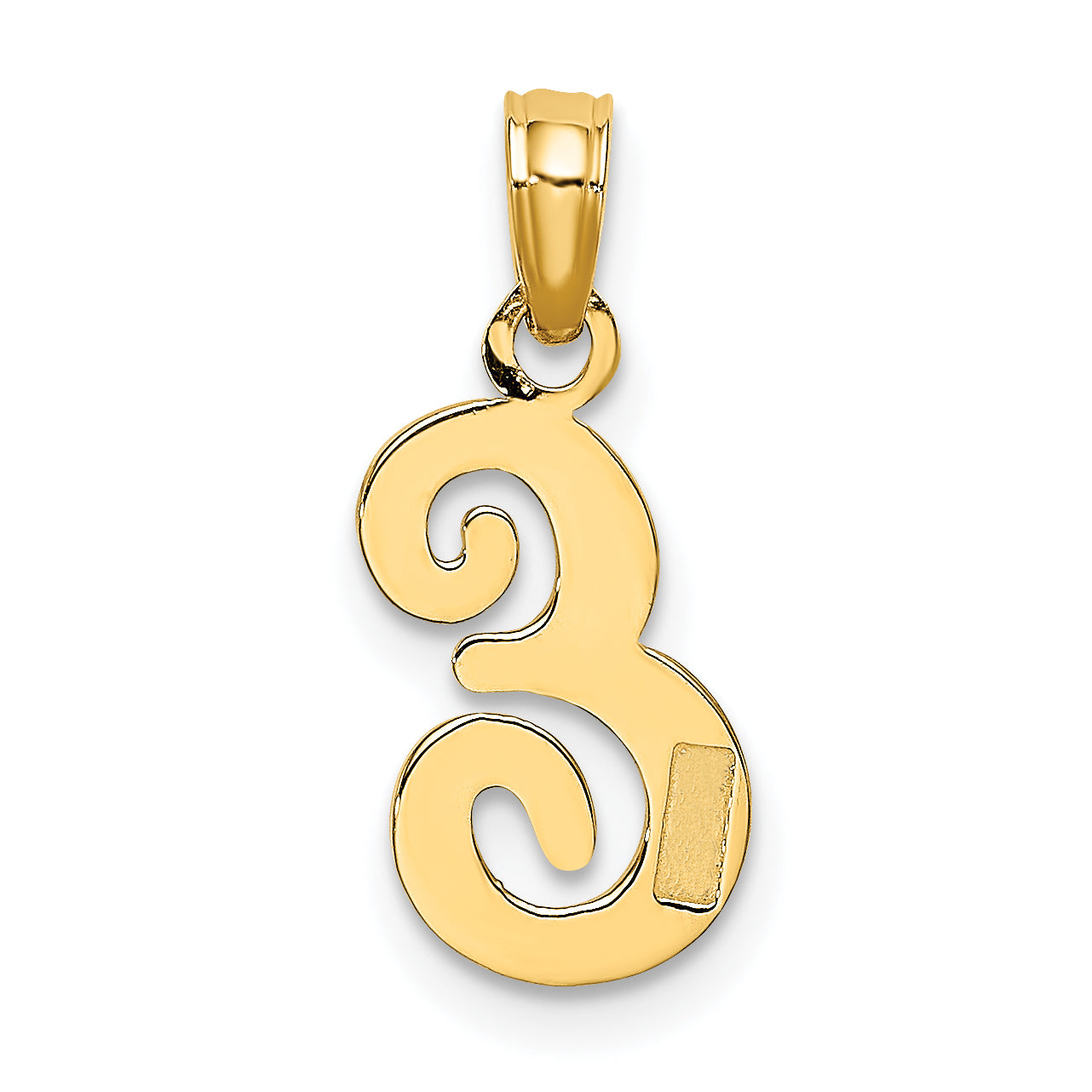 10K Polished E Script Initial Charm