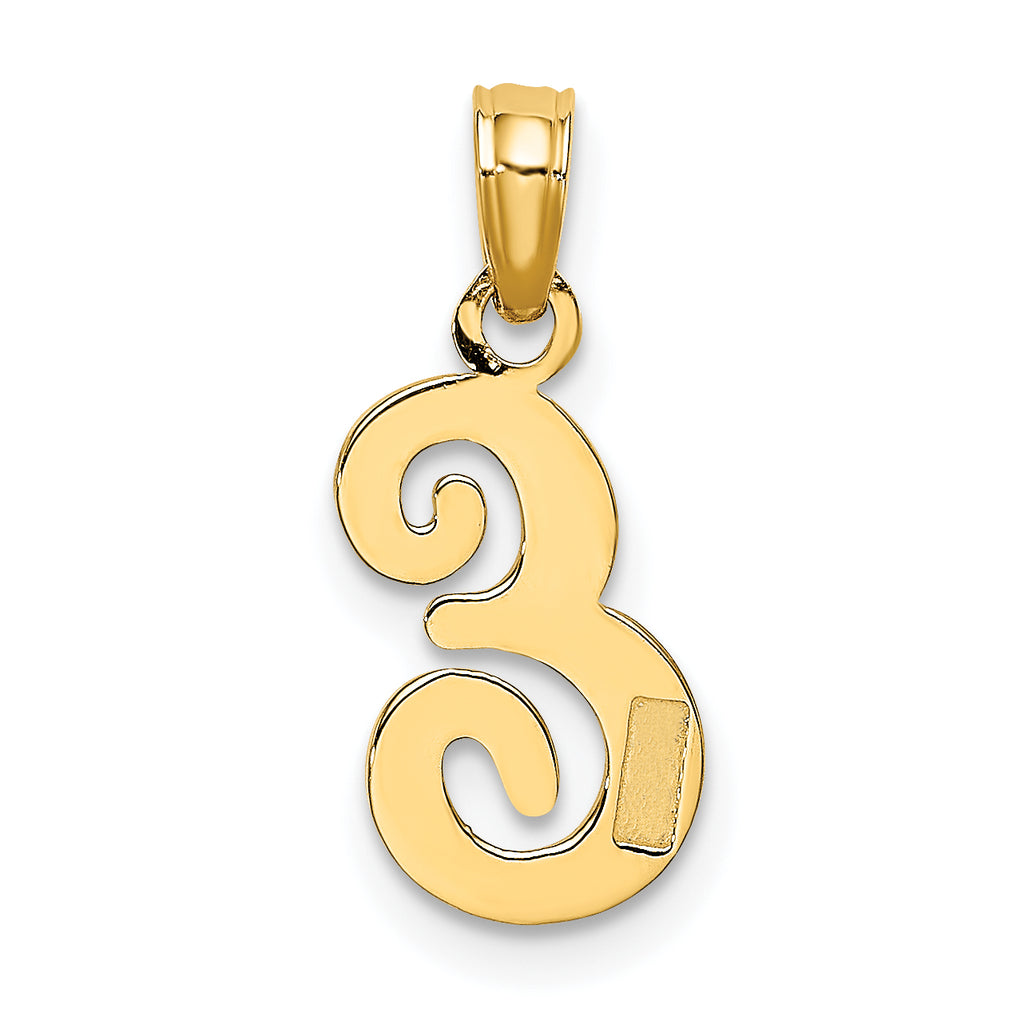 10K Polished E Script Initial Charm
