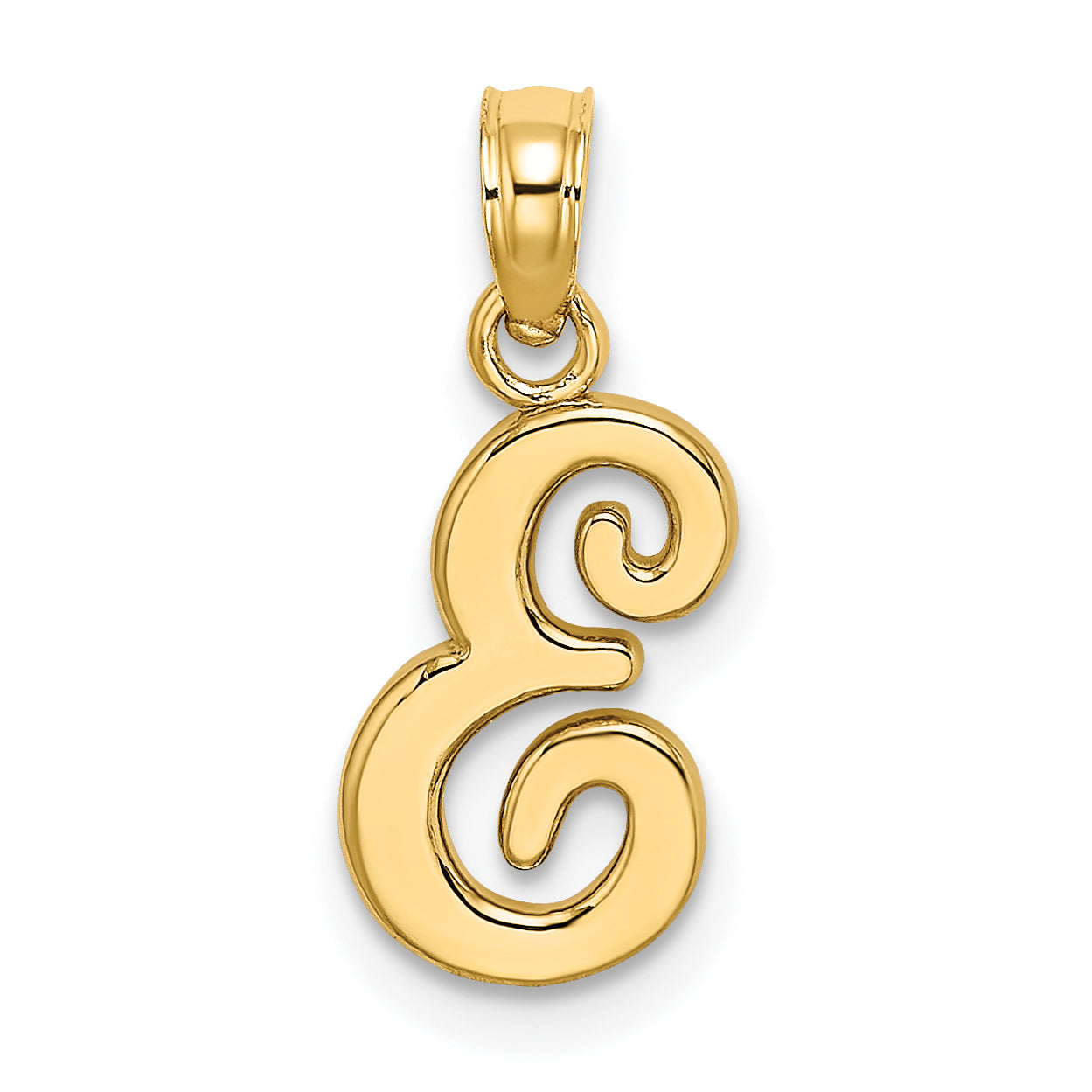 10K Polished E Script Initial Charm Main image