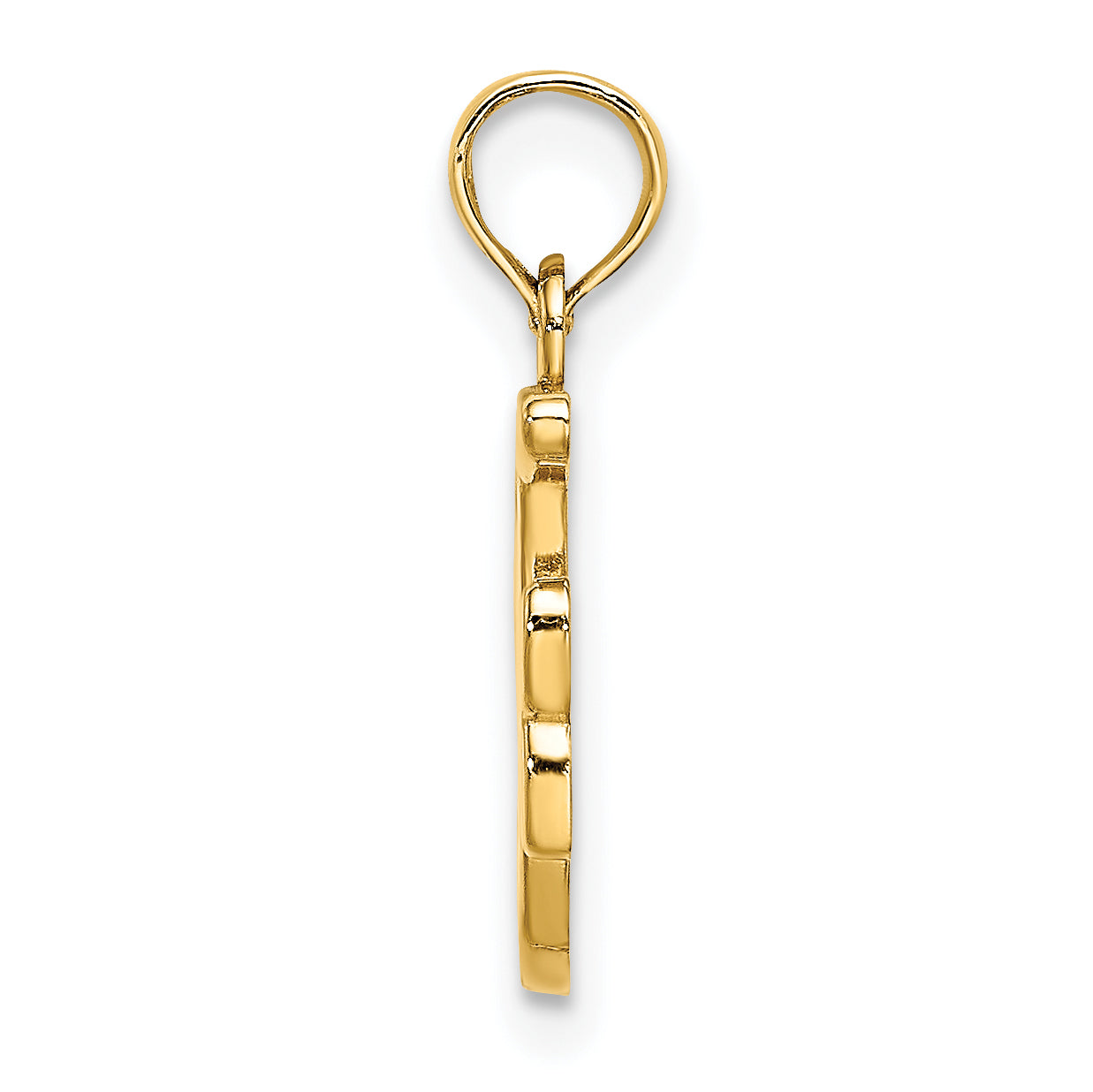 10K Polished F Script Initial Charm Secondary image