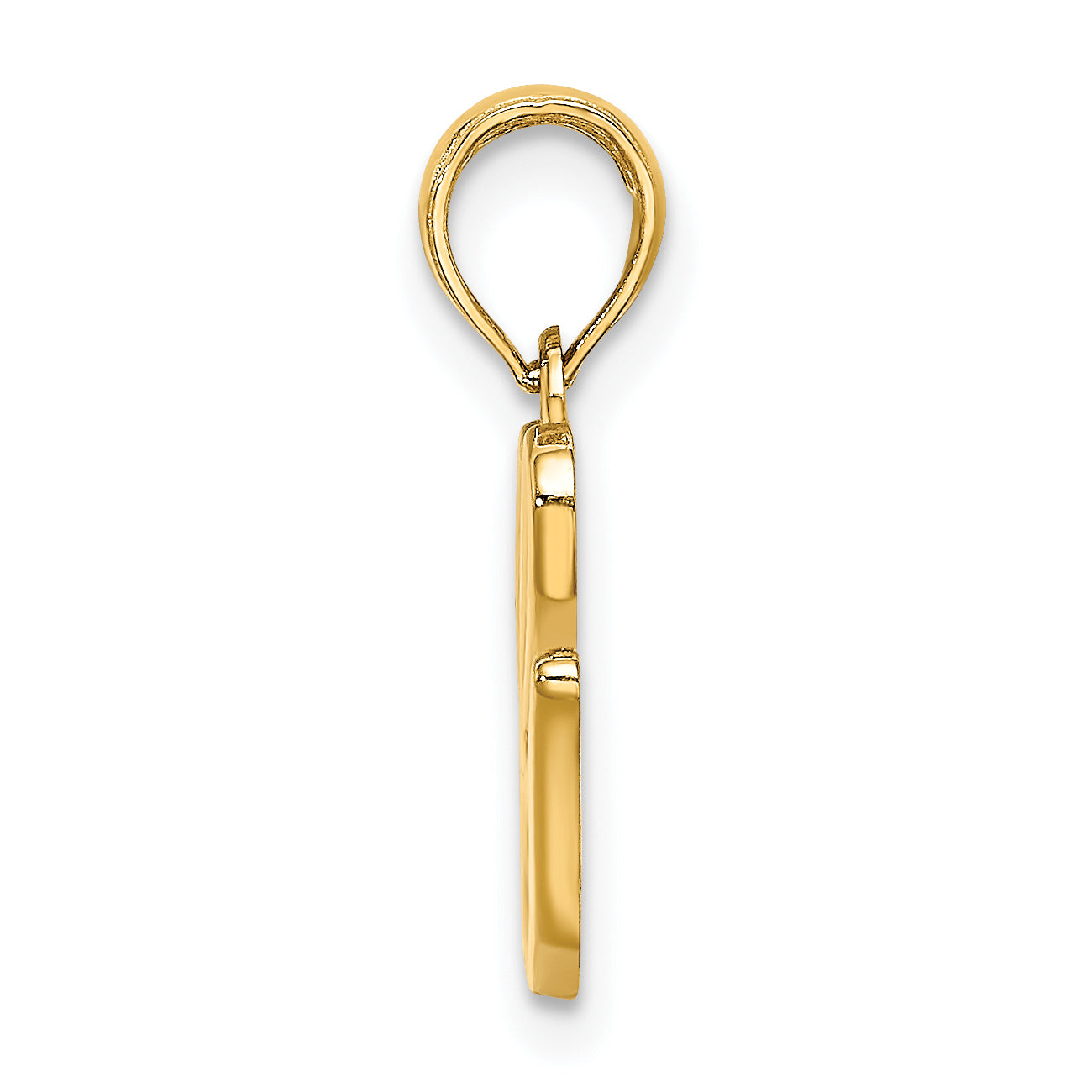 10K None Polished G Script Initial Charm - view 2