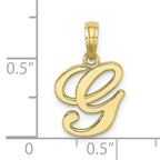 10K None Polished G Script Initial Charm - view 3