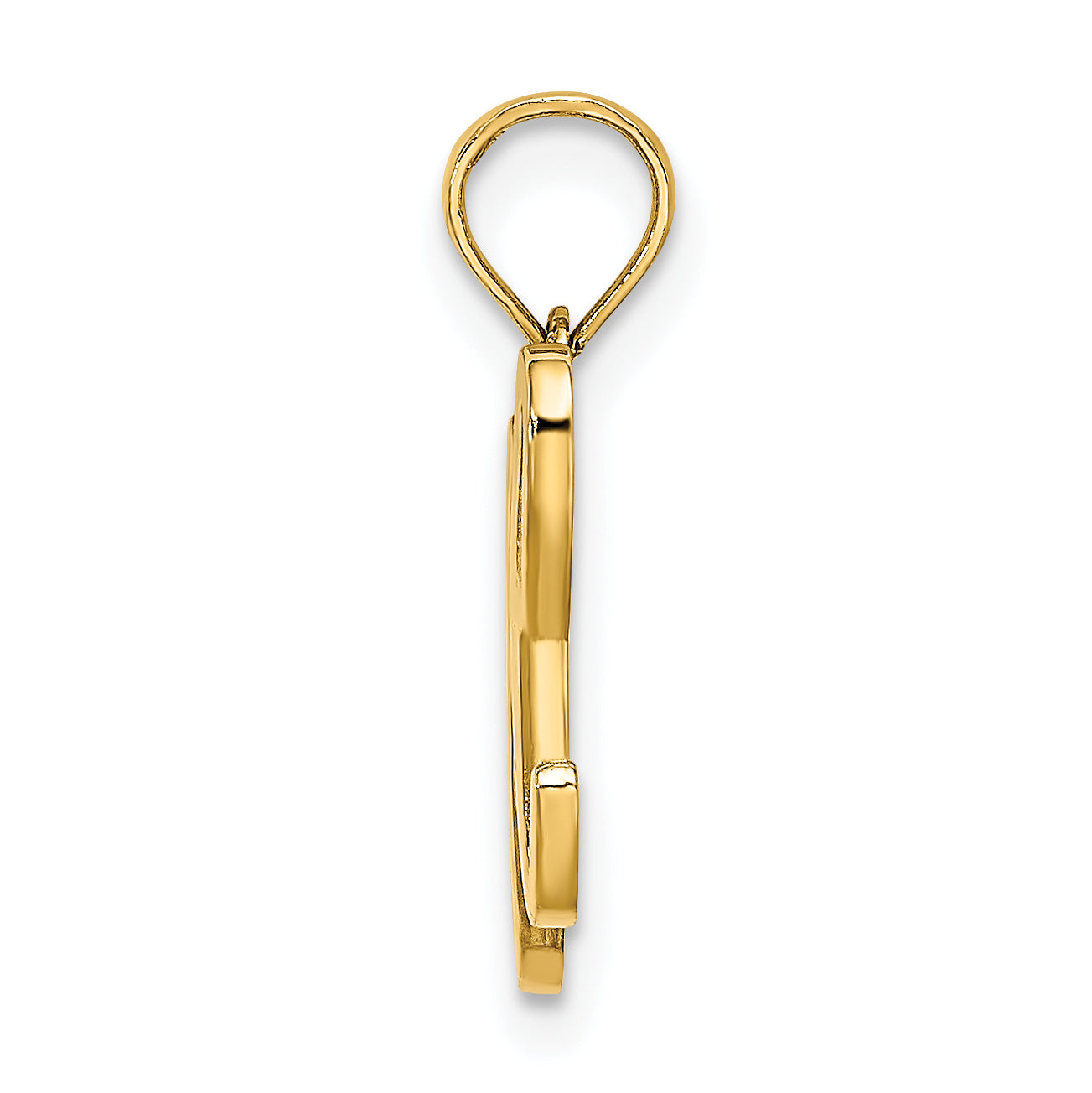 10K Polished H Script Initial Charm Secondary image
