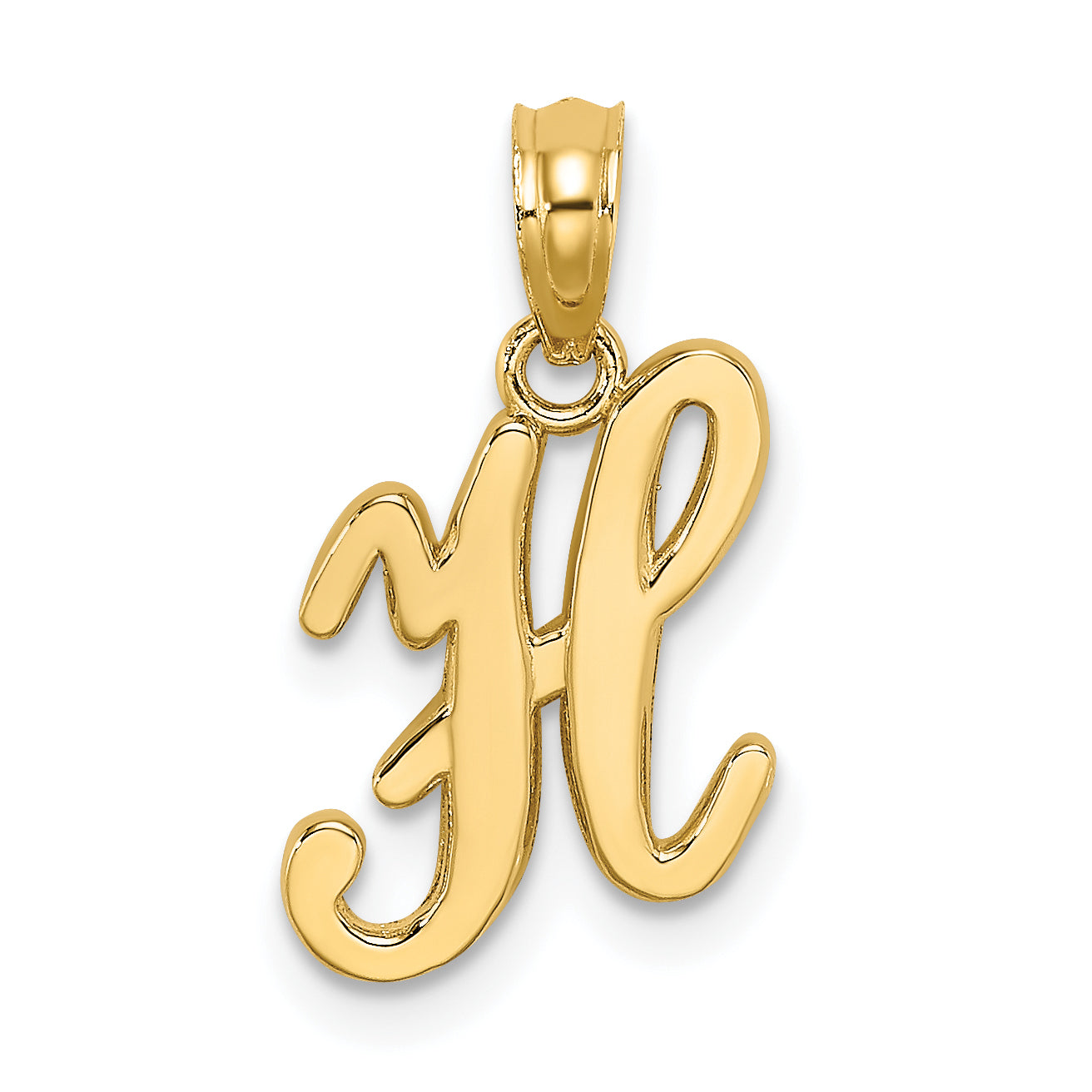 10K Polished H Script Initial Charm Main image